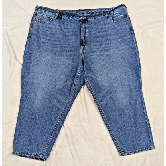 Old Navy sz 28 Jeans high rise slouchy taper denim blue no stretch 0002 - Picture 1 of 7